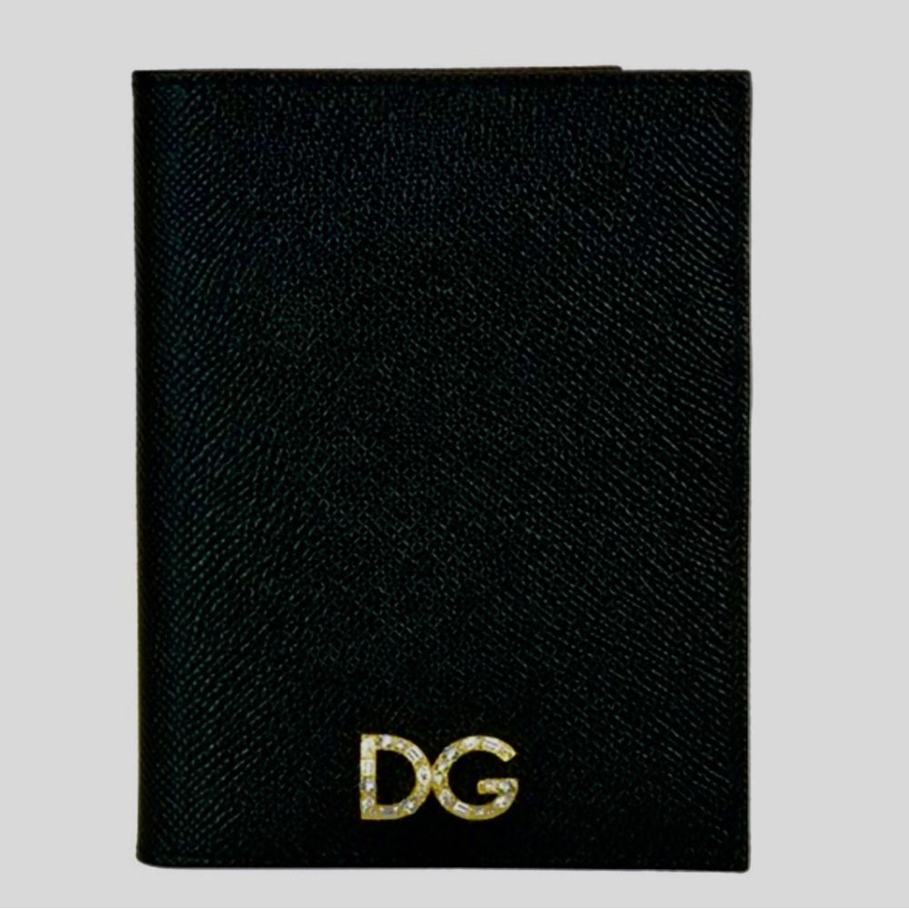 Authentic Dolce & Gabbana Black Passport Holder and Cards with DG in Gold - Picture 13 of 13
